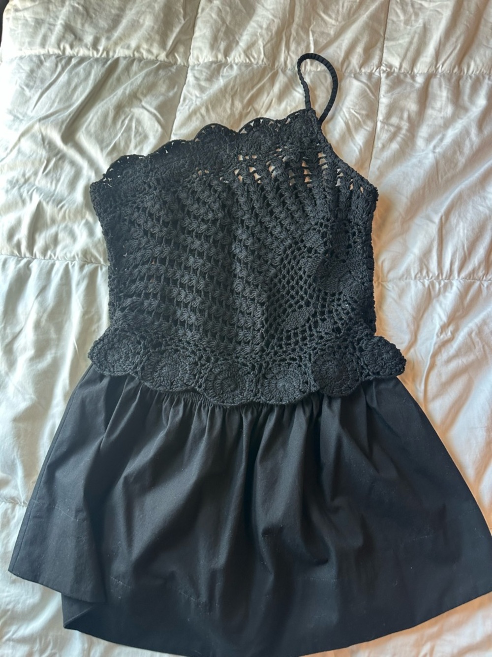 Black Crochet mini Dress